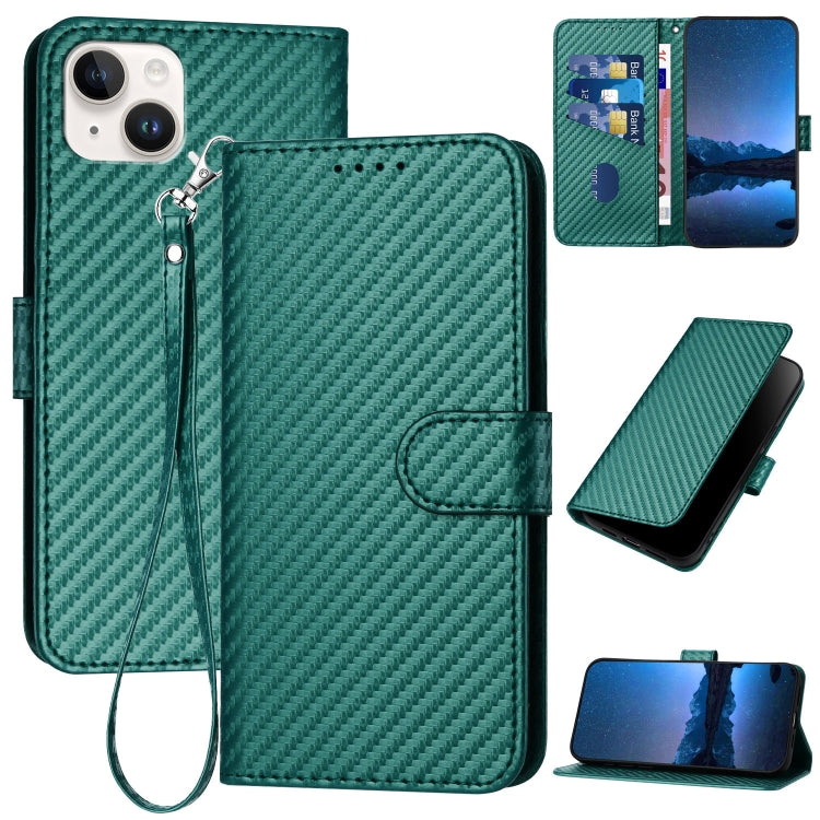 YX0070 碳纖維扣環皮革手機殼附掛繩，適用於 iPhone 16 Pro、iPhone 16 Plus、iPhone 16、iPhone 15 Pro Max、iPhone 15 Pro、iPhone 15 Plus