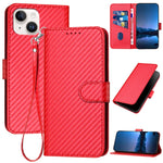YX0070 碳纖維扣環皮革手機殼附掛繩，適用於 iPhone 13 Pro Max、iPhone 13 Pro、iPhone 13、iPhone 13 mini、iPhone 12 / 12 Pro、iPhone 12 Pro Max