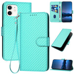 YX0070 碳纖維扣環皮革手機殼附掛繩，適用於 iPhone 13 Pro Max、iPhone 13 Pro、iPhone 13、iPhone 13 mini、iPhone 12 / 12 Pro、iPhone 12 Pro Max