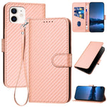 YX0070 碳纖維扣環皮革手機殼附掛繩，適用於 iPhone 13 Pro Max、iPhone 13 Pro、iPhone 13、iPhone 13 mini、iPhone 12 / 12 Pro、iPhone 12 Pro Max