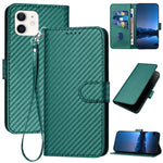 YX0070 碳纖維扣環皮革手機殼附掛繩，適用於 iPhone 13 Pro Max、iPhone 13 Pro、iPhone 13、iPhone 13 mini、iPhone 12 / 12 Pro、iPhone 12 Pro Max