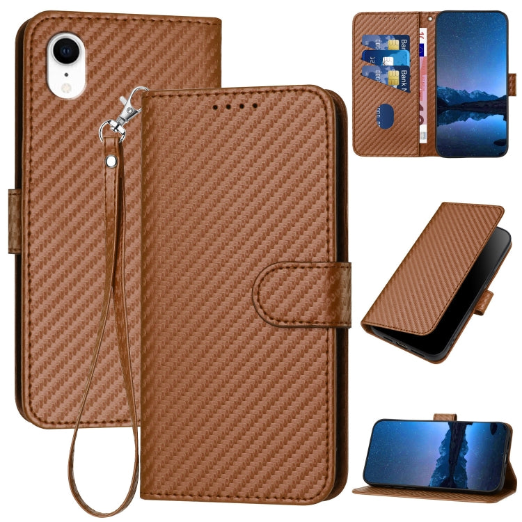 YX0070 碳纖維扣皮革手機殼附掛繩，適用於 iPhone 12 mini，適用於 iPhone 11 Pro Max，適用於 iPhone 11，適用於 iPhone 11 Pro，適用於 iPhone X / XS，適用於 iPhone XR