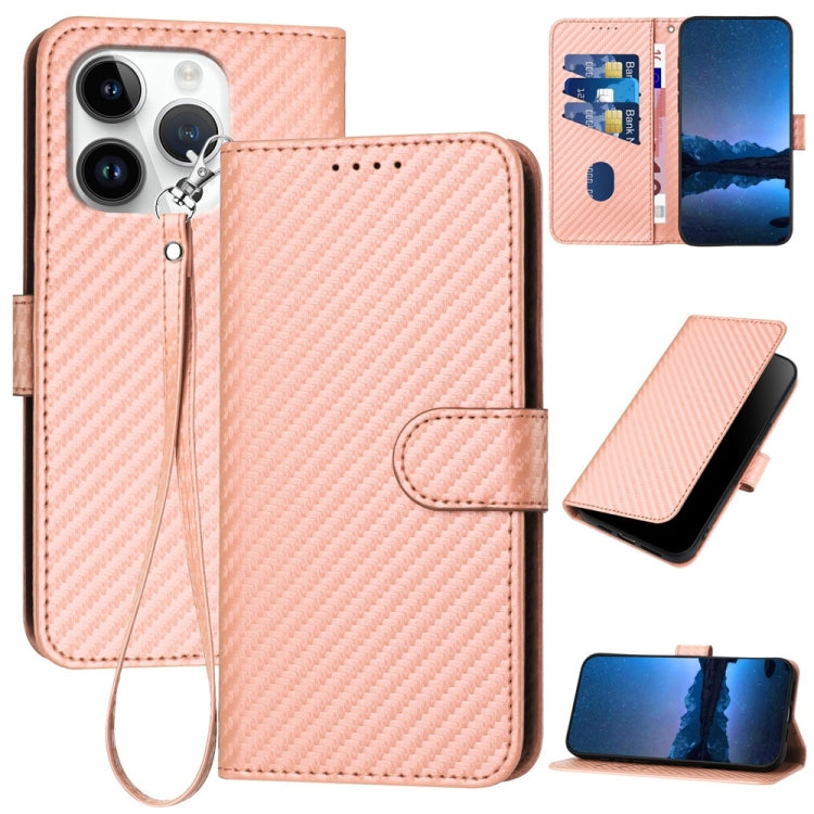 YX0070 碳纖維扣環皮革手機殼附掛繩，適用於 iPhone 16 Pro、iPhone 16 Plus、iPhone 16、iPhone 15 Pro Max、iPhone 15 Pro、iPhone 15 Plus