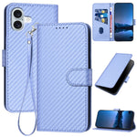 YX0070 碳纖維扣環皮革手機殼附掛繩，適用於 iPhone 16 Pro、iPhone 16 Plus、iPhone 16、iPhone 15 Pro Max、iPhone 15 Pro、iPhone 15 Plus