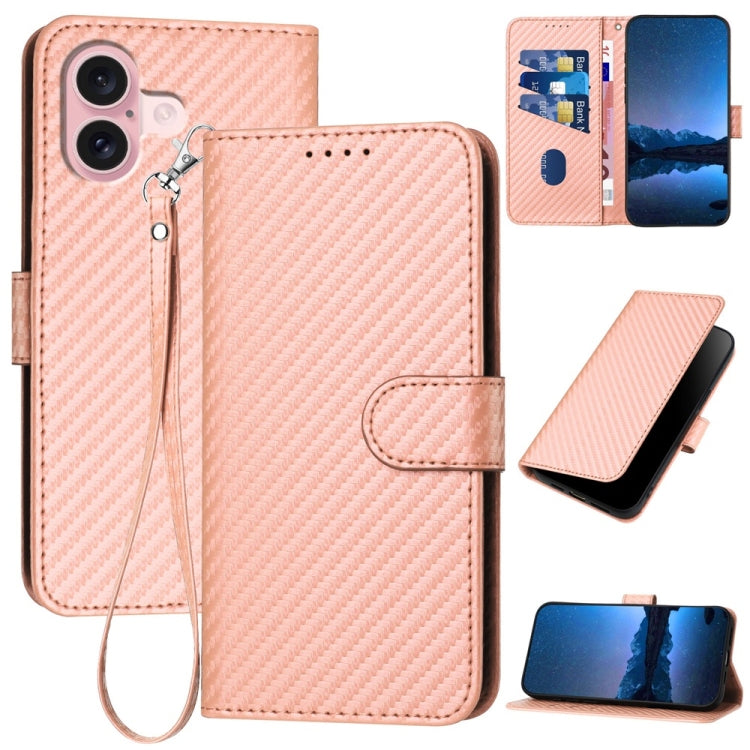 YX0070 碳纖維扣環皮革手機殼附掛繩，適用於 iPhone 16 Pro、iPhone 16 Plus、iPhone 16、iPhone 15 Pro Max、iPhone 15 Pro、iPhone 15 Plus