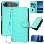 YX0070 碳纖維扣環皮革手機殼附掛繩，適用於 iPhone 17e / 16e，適用於 iPhone 17 Pro Max，適用於 iPhone 17 Pro，適用於 iPhone 17，適用於 iPhone Air，適用於 iPhone 16 Pro Max