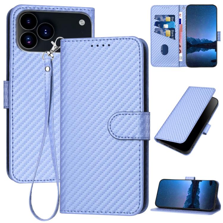 YX0070 碳纖維扣環皮革手機殼附掛繩，適用於 iPhone 17e / 16e，適用於 iPhone 17 Pro Max，適用於 iPhone 17 Pro，適用於 iPhone 17，適用於 iPhone Air，適用於 iPhone 16 Pro Max