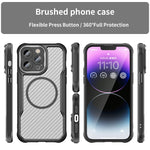 碳纖維紋理 MagSafe 透明手機殼，適用於 iPhone 11 Pro