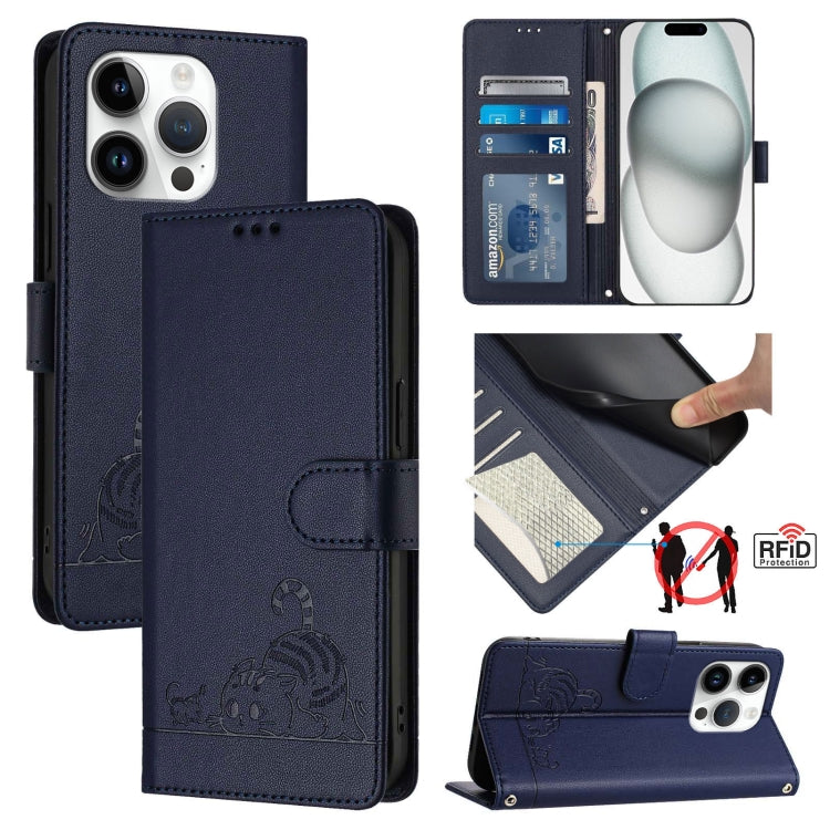 貓鼠壓紋圖案 RFID 皮革手機殼附掛繩，適用於 iPhone 17 Pro Max，適用於 iPhone 17 Pro，適用於 iPhone 17，適用於 iPhone Air，適用於 iPhone SE 2024，適用於 iPhone 15 Pro Max，適用於 iPhone 15 Pro，適用於 iPhone 15 Plus