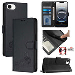 貓鼠壓紋圖案 RFID 皮革手機殼附掛繩，適用於 iPhone 17 Pro Max，適用於 iPhone 17 Pro，適用於 iPhone 17，適用於 iPhone Air，適用於 iPhone SE 2024，適用於 iPhone 15 Pro Max，適用於 iPhone 15 Pro，適用於 iPhone 15 Plus