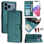 貓鼠壓紋圖案 RFID 皮革手機殼附掛繩，適用於 iPhone 17 Pro Max，適用於 iPhone 17 Pro，適用於 iPhone 17，適用於 iPhone Air，適用於 iPhone SE 2024，適用於 iPhone 15 Pro Max，適用於 iPhone 15 Pro，適用於 iPhone 15 Plus