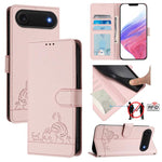 貓鼠壓紋圖案 RFID 皮革手機殼附掛繩，適用於 iPhone 17 Pro Max，適用於 iPhone 17 Pro，適用於 iPhone 17，適用於 iPhone Air，適用於 iPhone SE 2024，適用於 iPhone 15 Pro Max，適用於 iPhone 15 Pro，適用於 iPhone 15 Plus
