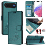 貓鼠壓紋圖案 RFID 皮革手機殼附掛繩，適用於 iPhone 17 Pro Max，適用於 iPhone 17 Pro，適用於 iPhone 17，適用於 iPhone Air，適用於 iPhone SE 2024，適用於 iPhone 15 Pro Max，適用於 iPhone 15 Pro，適用於 iPhone 15 Plus