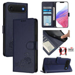 貓鼠壓紋圖案 RFID 皮革手機殼附掛繩，適用於 iPhone 17 Pro Max，適用於 iPhone 17 Pro，適用於 iPhone 17，適用於 iPhone Air，適用於 iPhone SE 2024，適用於 iPhone 15 Pro Max，適用於 iPhone 15 Pro，適用於 iPhone 15 Plus