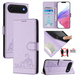 貓鼠壓紋圖案 RFID 皮革手機殼附掛繩，適用於 iPhone 17 Pro Max，適用於 iPhone 17 Pro，適用於 iPhone 17，適用於 iPhone Air，適用於 iPhone SE 2024，適用於 iPhone 15 Pro Max，適用於 iPhone 15 Pro，適用於 iPhone 15 Plus