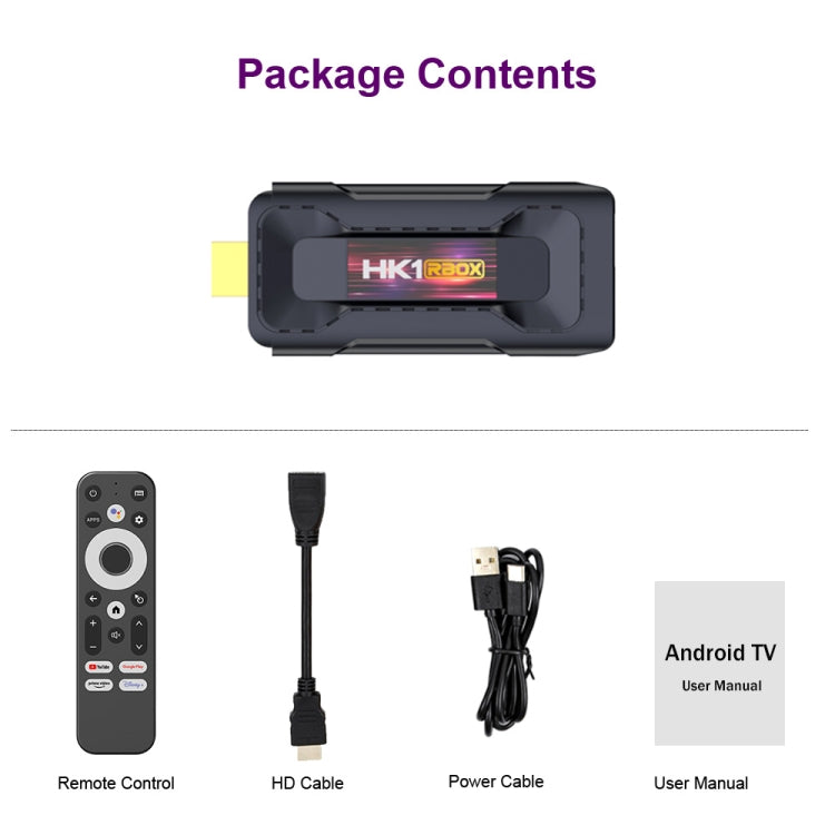 HK1 RBOX D8 RK3528 Android 13.0 四核 8K 高清 Wifi6 藍牙電視棒，2GB+16GB，4GB+32GB