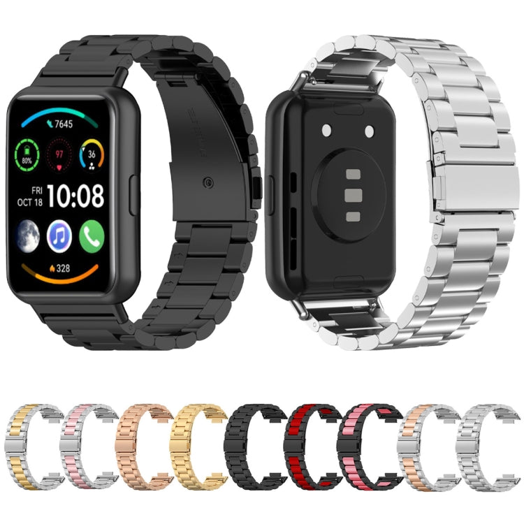 Three Bead Stainless Steel Metal Watch Band, For Huawei Watch Fit 5 / Fit 5 Pro / Fit 4 / Fit 3