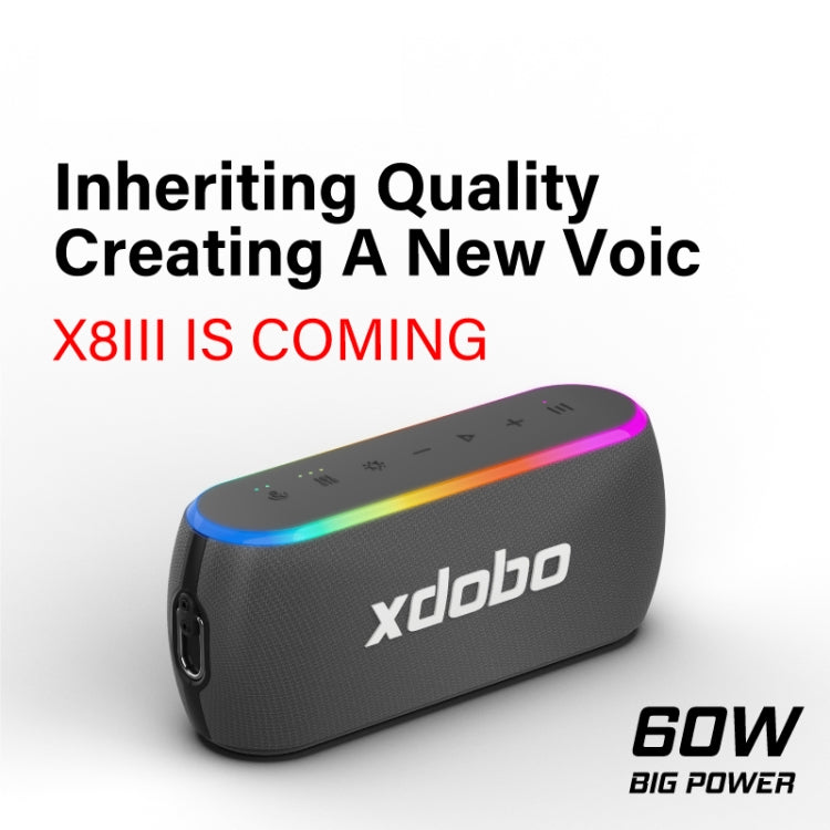 Xdobo X8 III BT5.3 IPX7 無線揚聲器帶 RGB 燈，支持藍牙/TF 卡/USB/AUX，X8 III