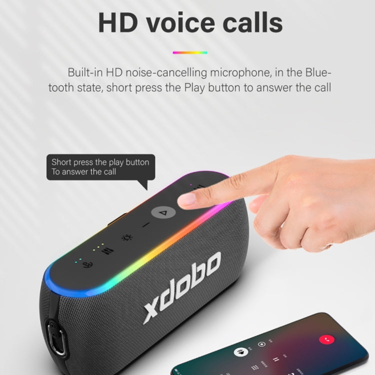 Xdobo X8 III BT5.3 IPX7 無線揚聲器帶 RGB 燈，支持藍牙/TF 卡/USB/AUX，X8 III