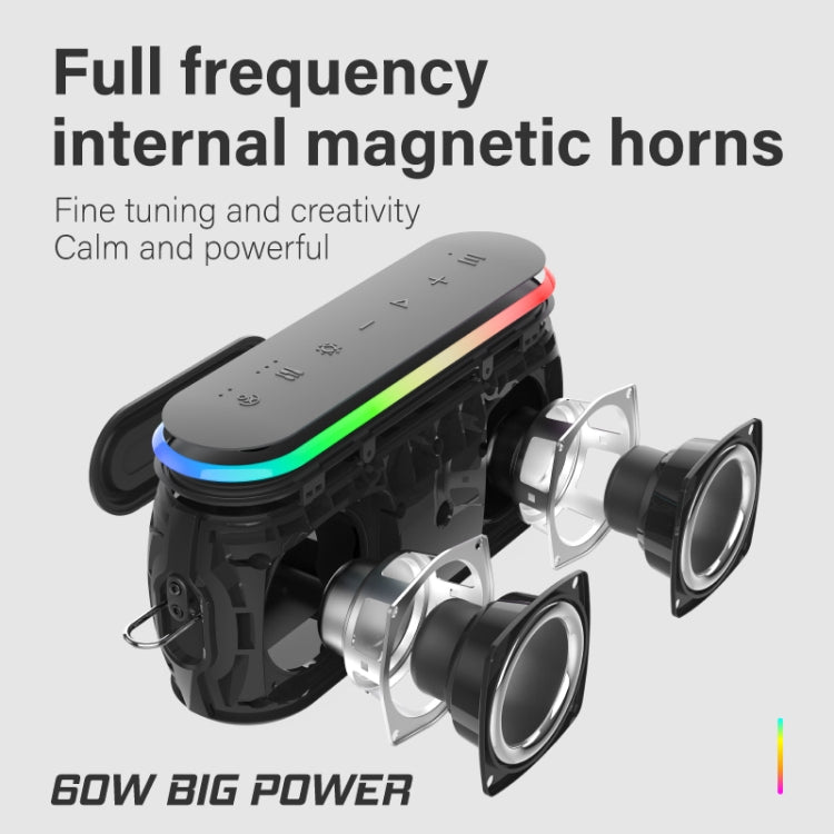 Xdobo X8 III BT5.3 IPX7 無線揚聲器帶 RGB 燈，支持藍牙/TF 卡/USB/AUX，X8 III