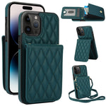 YM015 斜背菱形卡包 RFID 手機殼，適用於 iPhone 14 Pro Max、iPhone 13 Pro Max、iPhone 13 Pro、iPhone 13、iPhone 12 / 12 Pro、iPhone 12 Pro Max、iPhone 11 Pro Max、iPhone 11