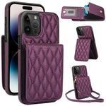 YM015 斜背菱形卡包 RFID 手機殼，適用於 iPhone 14 Pro Max、iPhone 13 Pro Max、iPhone 13 Pro、iPhone 13、iPhone 12 / 12 Pro、iPhone 12 Pro Max、iPhone 11 Pro Max、iPhone 11