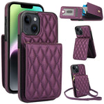 YM015 斜背菱形卡包 RFID 手機殼，適用於 iPhone 14 Pro Max、iPhone 13 Pro Max、iPhone 13 Pro、iPhone 13、iPhone 12 / 12 Pro、iPhone 12 Pro Max、iPhone 11 Pro Max、iPhone 11
