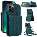 YM015 斜背菱形卡包 RFID 手機殼，適用於 iPhone 14 Pro Max、iPhone 13 Pro Max、iPhone 13 Pro、iPhone 13、iPhone 12 / 12 Pro、iPhone 12 Pro Max、iPhone 11 Pro Max、iPhone 11