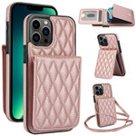 YM015 斜背菱形卡包 RFID 手機殼，適用於 iPhone 14 Pro Max、iPhone 13 Pro Max、iPhone 13 Pro、iPhone 13、iPhone 12 / 12 Pro、iPhone 12 Pro Max、iPhone 11 Pro Max、iPhone 11