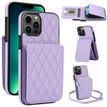 YM015 斜背菱形卡包 RFID 手機殼，適用於 iPhone 14 Pro Max、iPhone 13 Pro Max、iPhone 13 Pro、iPhone 13、iPhone 12 / 12 Pro、iPhone 12 Pro Max、iPhone 11 Pro Max、iPhone 11