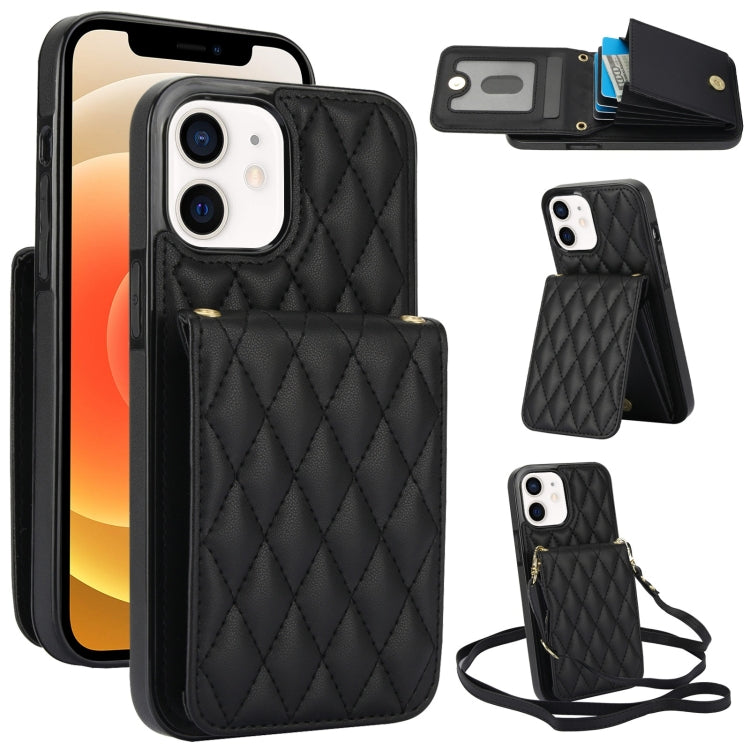 YM015 斜背菱形卡包 RFID 手機殼，適用於 iPhone 14 Pro Max、iPhone 13 Pro Max、iPhone 13 Pro、iPhone 13、iPhone 12 / 12 Pro、iPhone 12 Pro Max、iPhone 11 Pro Max、iPhone 11