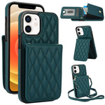 YM015 斜背菱形卡包 RFID 手機殼，適用於 iPhone 14 Pro Max、iPhone 13 Pro Max、iPhone 13 Pro、iPhone 13、iPhone 12 / 12 Pro、iPhone 12 Pro Max、iPhone 11 Pro Max、iPhone 11