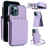 YM015 斜背菱形卡包 RFID 手機殼，適用於 iPhone 14 Pro Max、iPhone 13 Pro Max、iPhone 13 Pro、iPhone 13、iPhone 12 / 12 Pro、iPhone 12 Pro Max、iPhone 11 Pro Max、iPhone 11