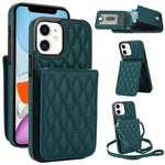 YM015 斜背菱形卡包 RFID 手機殼，適用於 iPhone 14 Pro Max、iPhone 13 Pro Max、iPhone 13 Pro、iPhone 13、iPhone 12 / 12 Pro、iPhone 12 Pro Max、iPhone 11 Pro Max、iPhone 11