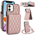 YM015 斜背菱形卡包 RFID 手機殼，適用於 iPhone 14 Pro Max、iPhone 13 Pro Max、iPhone 13 Pro、iPhone 13、iPhone 12 / 12 Pro、iPhone 12 Pro Max、iPhone 11 Pro Max、iPhone 11