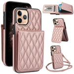 YM015 斜背菱形卡包 RFID 手機殼，適用於 iPhone 14 Pro Max、iPhone 13 Pro Max、iPhone 13 Pro、iPhone 13、iPhone 12 / 12 Pro、iPhone 12 Pro Max、iPhone 11 Pro Max、iPhone 11