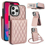 YM015 斜背菱形卡包 RFID 手機殼，適用於 iPhone 16e / 17e、iPhone 17 Pro Max、iPhone 17 Pro、iPhone 17、iPhone Air、iPhone 16 Pro Max、iPhone 16 Pro、iPhone 16 Plus