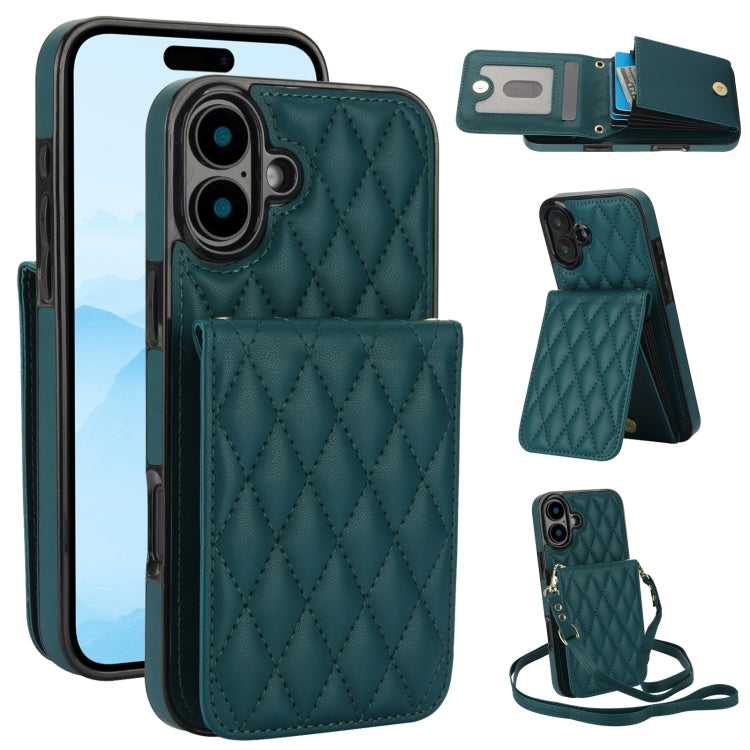 YM015 斜背菱形卡包 RFID 手機殼，適用於 iPhone 16e / 17e、iPhone 17 Pro Max、iPhone 17 Pro、iPhone 17、iPhone Air、iPhone 16 Pro Max、iPhone 16 Pro、iPhone 16 Plus