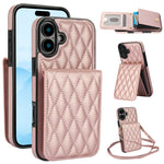 YM015 斜背菱形卡包 RFID 手機殼，適用於 iPhone 16e / 17e、iPhone 17 Pro Max、iPhone 17 Pro、iPhone 17、iPhone Air、iPhone 16 Pro Max、iPhone 16 Pro、iPhone 16 Plus