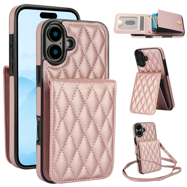 YM015 斜背菱形卡包 RFID 手機殼，適用於 iPhone 16e / 17e、iPhone 17 Pro Max、iPhone 17 Pro、iPhone 17、iPhone Air、iPhone 16 Pro Max、iPhone 16 Pro、iPhone 16 Plus