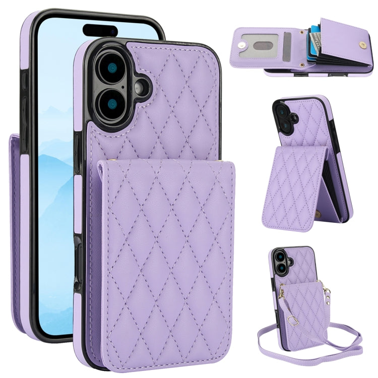 YM015 斜背菱形卡包 RFID 手機殼，適用於 iPhone 16e / 17e、iPhone 17 Pro Max、iPhone 17 Pro、iPhone 17、iPhone Air、iPhone 16 Pro Max、iPhone 16 Pro、iPhone 16 Plus