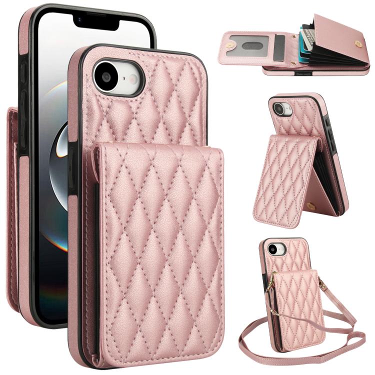 YM015 斜背菱形卡包 RFID 手機殼，適用於 iPhone 16e / 17e、iPhone 17 Pro Max、iPhone 17 Pro、iPhone 17、iPhone Air、iPhone 16 Pro Max、iPhone 16 Pro、iPhone 16 Plus