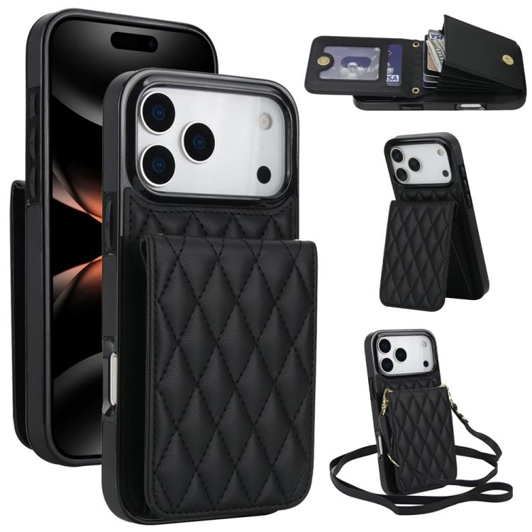 YM015 斜背菱形卡包 RFID 手機殼，適用於 iPhone 16e / 17e、iPhone 17 Pro Max、iPhone 17 Pro、iPhone 17、iPhone Air、iPhone 16 Pro Max、iPhone 16 Pro、iPhone 16 Plus
