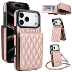 YM015 斜背菱形卡包 RFID 手機殼，適用於 iPhone 16e / 17e、iPhone 17 Pro Max、iPhone 17 Pro、iPhone 17、iPhone Air、iPhone 16 Pro Max、iPhone 16 Pro、iPhone 16 Plus