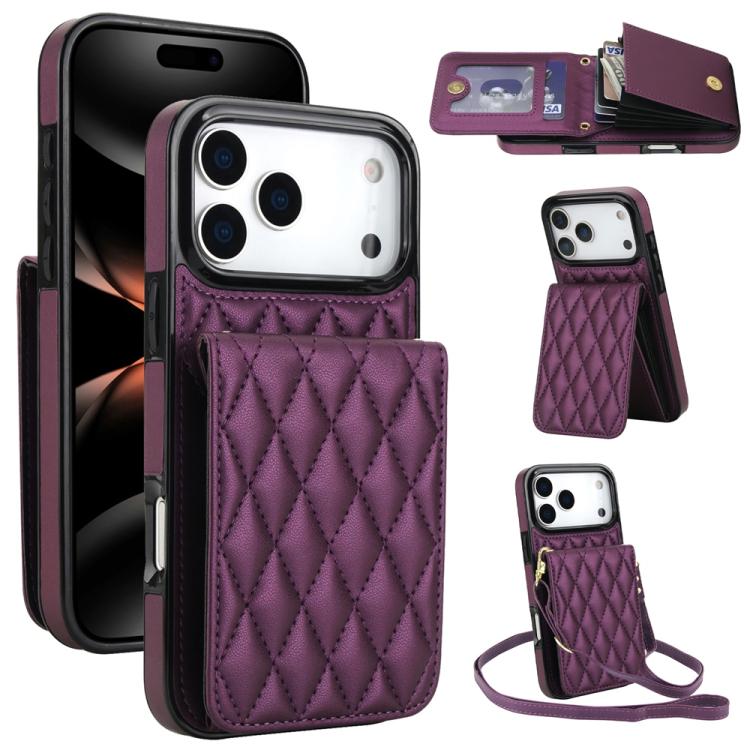 YM015 斜背菱形卡包 RFID 手機殼，適用於 iPhone 16e / 17e、iPhone 17 Pro Max、iPhone 17 Pro、iPhone 17、iPhone Air、iPhone 16 Pro Max、iPhone 16 Pro、iPhone 16 Plus