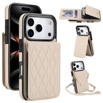 YM015 斜背菱形卡包 RFID 手機殼，適用於 iPhone 16e / 17e、iPhone 17 Pro Max、iPhone 17 Pro、iPhone 17、iPhone Air、iPhone 16 Pro Max、iPhone 16 Pro、iPhone 16 Plus