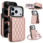 YM015 斜背菱形卡包 RFID 手機殼，適用於 iPhone 16e / 17e、iPhone 17 Pro Max、iPhone 17 Pro、iPhone 17、iPhone Air、iPhone 16 Pro Max、iPhone 16 Pro、iPhone 16 Plus
