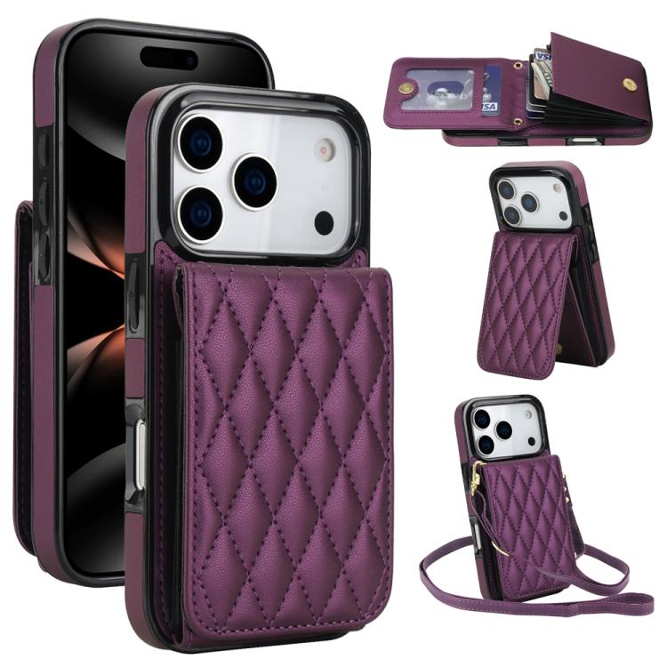 YM015 斜背菱形卡包 RFID 手機殼，適用於 iPhone 16e / 17e、iPhone 17 Pro Max、iPhone 17 Pro、iPhone 17、iPhone Air、iPhone 16 Pro Max、iPhone 16 Pro、iPhone 16 Plus