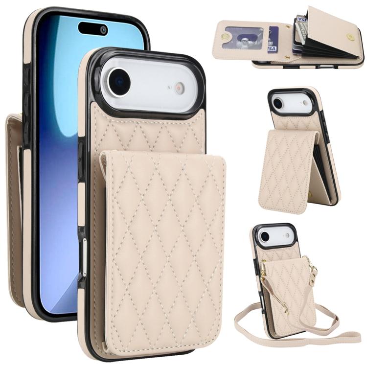 YM015 斜背菱形卡包 RFID 手機殼，適用於 iPhone 16e / 17e、iPhone 17 Pro Max、iPhone 17 Pro、iPhone 17、iPhone Air、iPhone 16 Pro Max、iPhone 16 Pro、iPhone 16 Plus