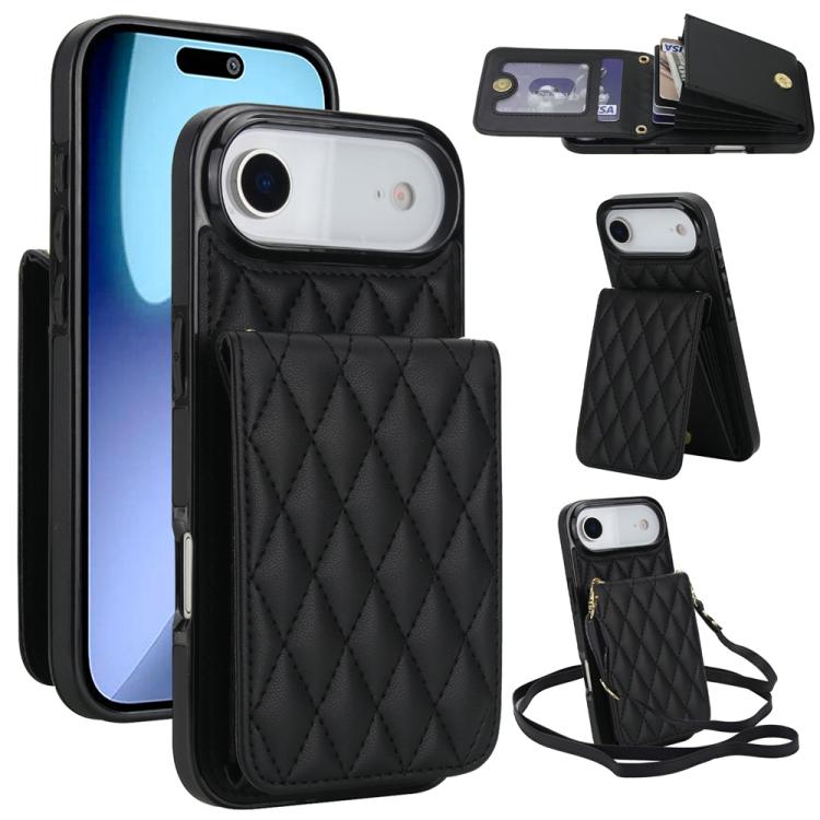 YM015 斜背菱形卡包 RFID 手機殼，適用於 iPhone 16e / 17e、iPhone 17 Pro Max、iPhone 17 Pro、iPhone 17、iPhone Air、iPhone 16 Pro Max、iPhone 16 Pro、iPhone 16 Plus